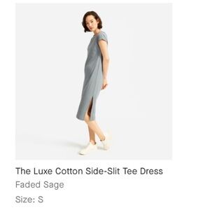Everlane the luxe cotton side slit tee dress